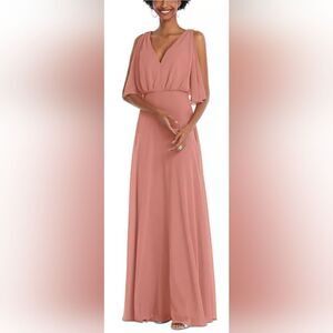 AFTER SIX V-Neck Split-Sleeve Blouson-Bodice Maxi Dress NWT size 8 desert rose
